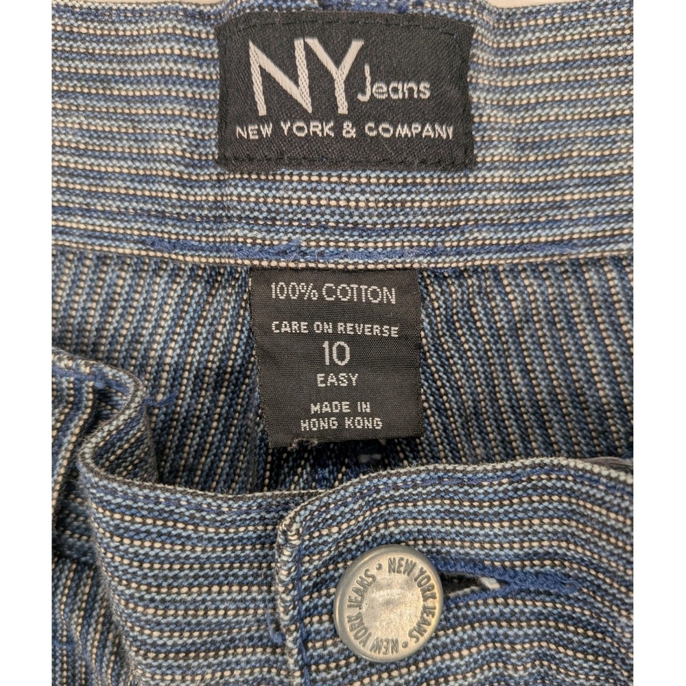 VTG New York & Company Jeans Womens 10 Straight Baggy Taper 90s Pin Stripe Denim - Picture 6 of 11